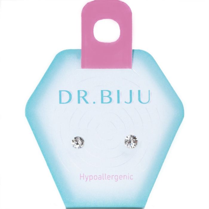 Сережки-голки Dr.Biju Сіріус 3.3 мм Кришталь, дитячі, 1 пара