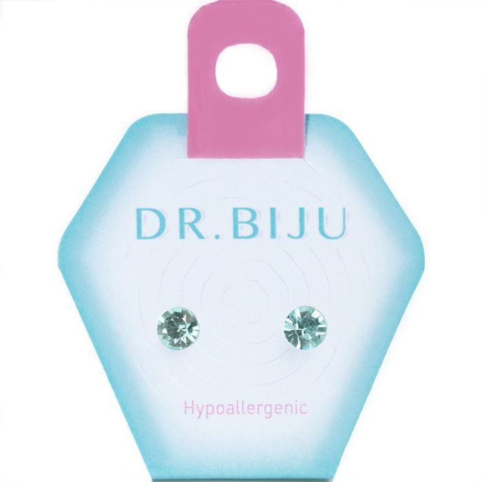 Сережки-голки Dr.Biju Сіріус 5.3 мм Аквамарин, дитячі, 1 пара
