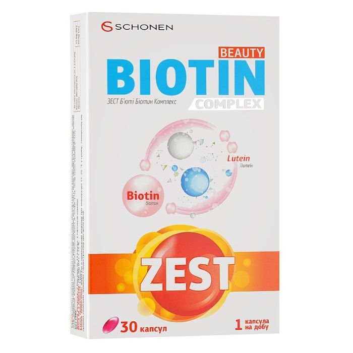 Zest (Зест) Beauty Biotin Complex (Б'юті Біотин Комплекс) капсули №30 - фото №1 Zest (Зест) Beauty Biotin Complex (Б'юті Біотин Комплекс) капсули №30