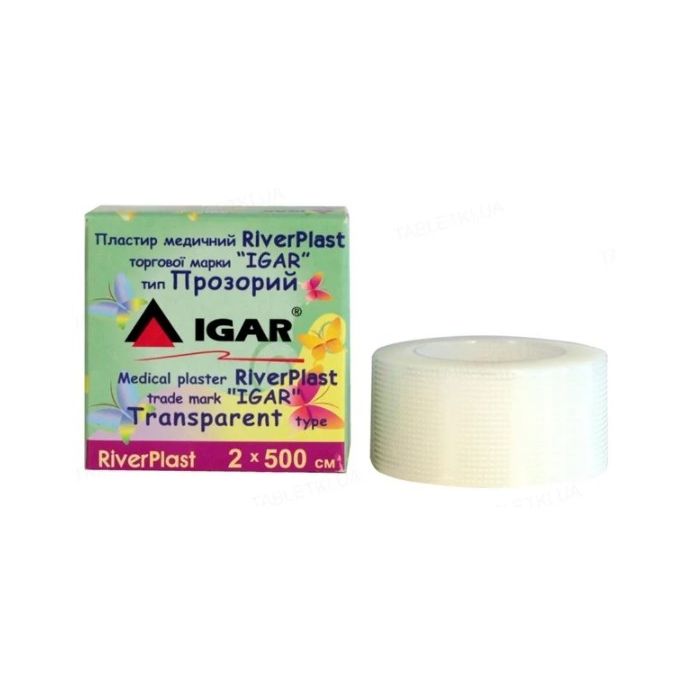 Лейкопластир RiverPlast прозорий 2 х 500 см картонна упаковка