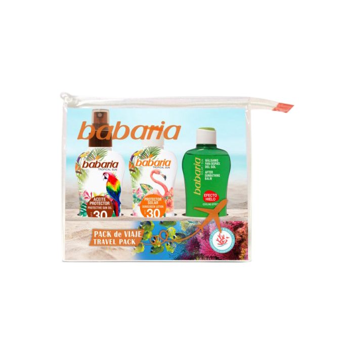 Набір Babaria (Бабарія) Тропікал (олія для засмаги SPF30 100 мл + лосьйон для засмаги SPF30 100 мл + бальзам після засмаги 100 мл) - фото №1 Набір Babaria (Бабарія) Тропікал (олія для засмаги SPF30 100 мл + лосьйон для засмаги SPF30 100 мл + бальзам після засмаги 100 мл)
