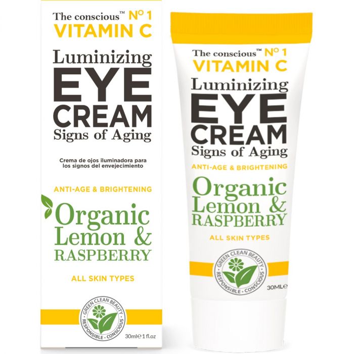 Крем The Conscious (Коншес) для очей для сяйва шкіри з органічним лимоном та малиною та вітаміном С 30 мл