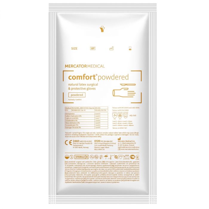 Рукавички Comfort (Комфорт) хірургічні стерильні припудрені р.7