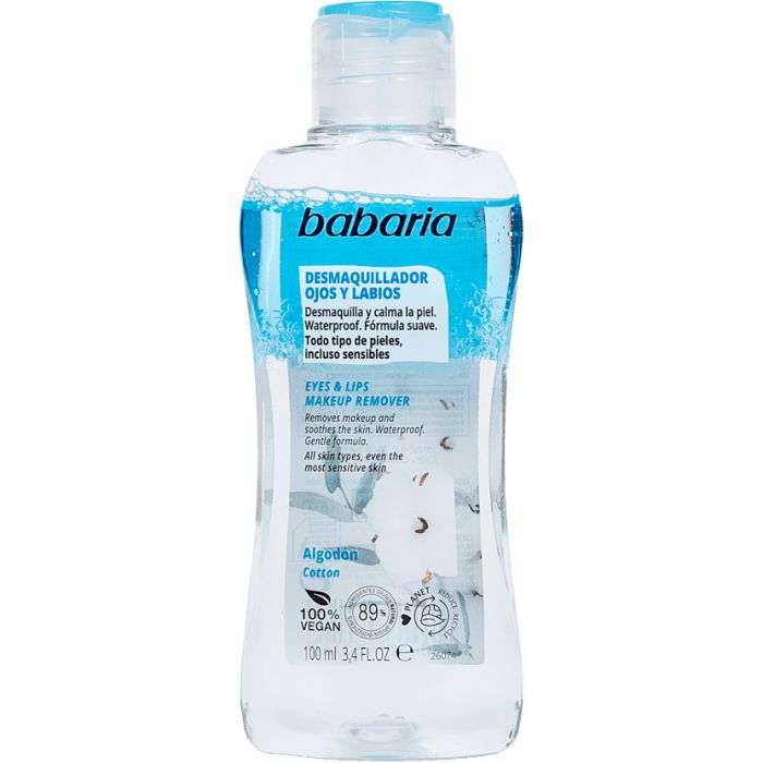 Засіб Babaria (Бабарія) для зняття макіяжу з очей та губ Бавовна 100 мл