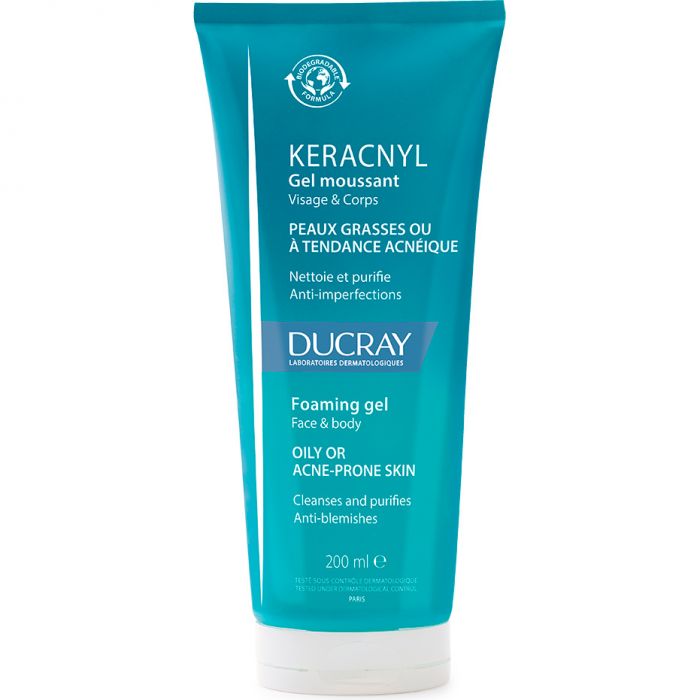 Гель Ducray (Дюкрей) Keracnyl Foaming Gel очищаючий для жирної шкіри, 200 мл