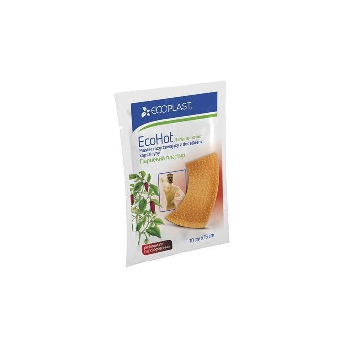 Пластир перцевий перфорований EcoPlast EcoHot лагідне тепло 10 см х 15 см №1