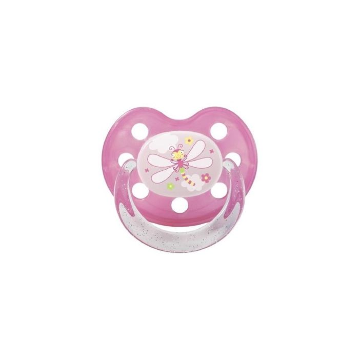 Бебі-Нова соска 28360L силіконова пласка з малюнком і кільцем 2р