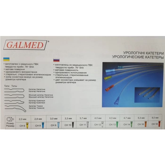 Катетер урологічний Нелатон чоловічий Galmed Ch 06, L40