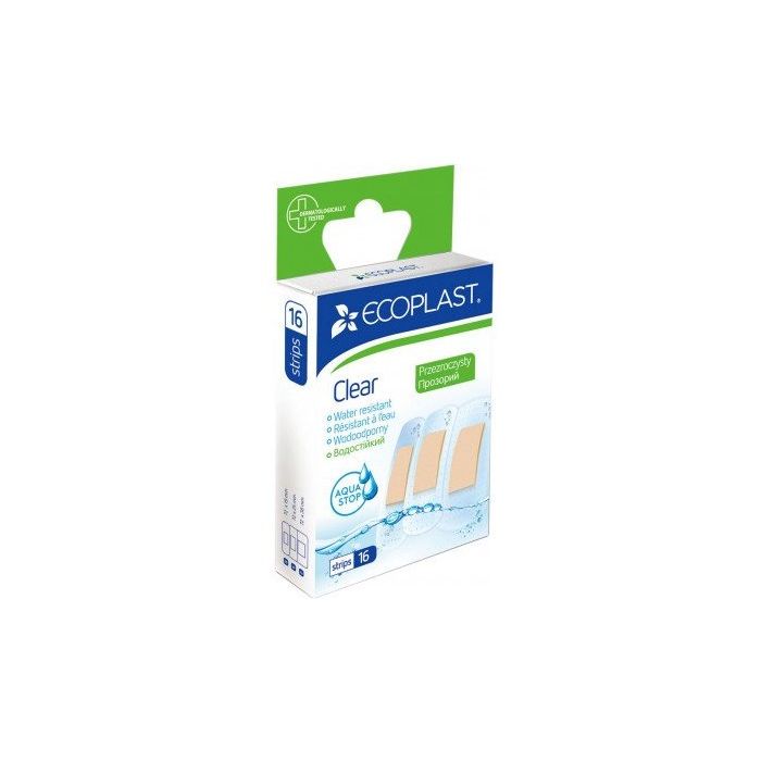 Набір пластирів EcoPlast прозорий водостійкий №16 - фото №1 Набір пластирів EcoPlast прозорий водостійкий №16