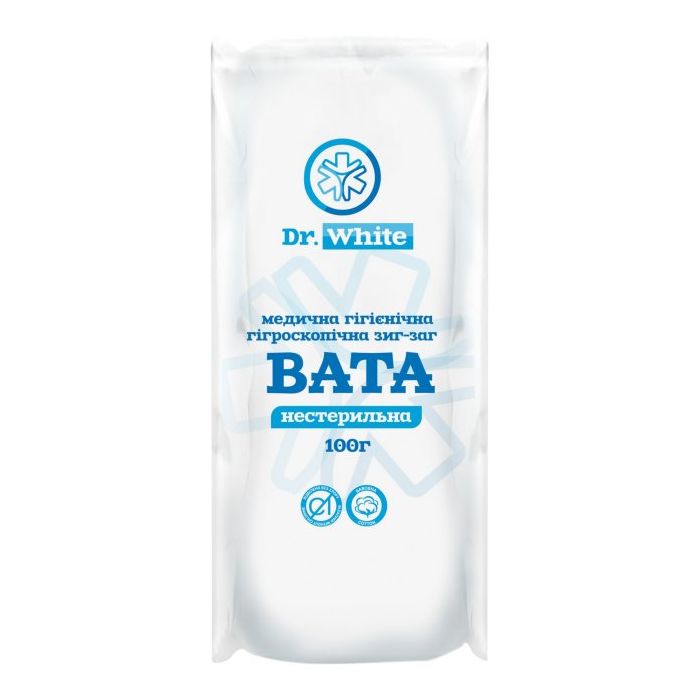 Вата Dr. White (Др. Вайт) нестерильна зіг-заг 100 г 