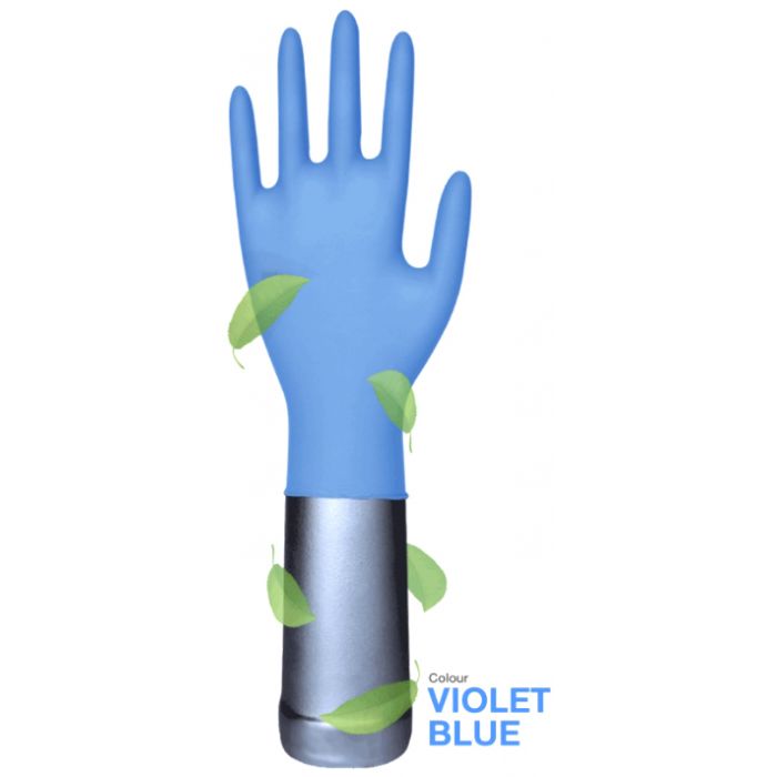 Рукавички Sri Trang оглядові нітрилові нестерильні неприпудрені (фіолетово-блакитні) р.L