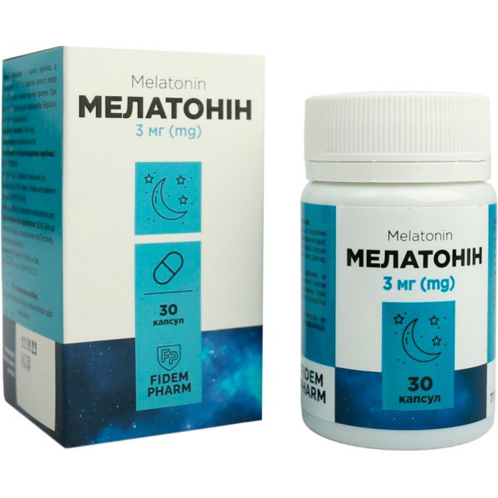 Мелатонін желатинові капсули №30 - фото №1 Мелатонін желатинові капсули №30
