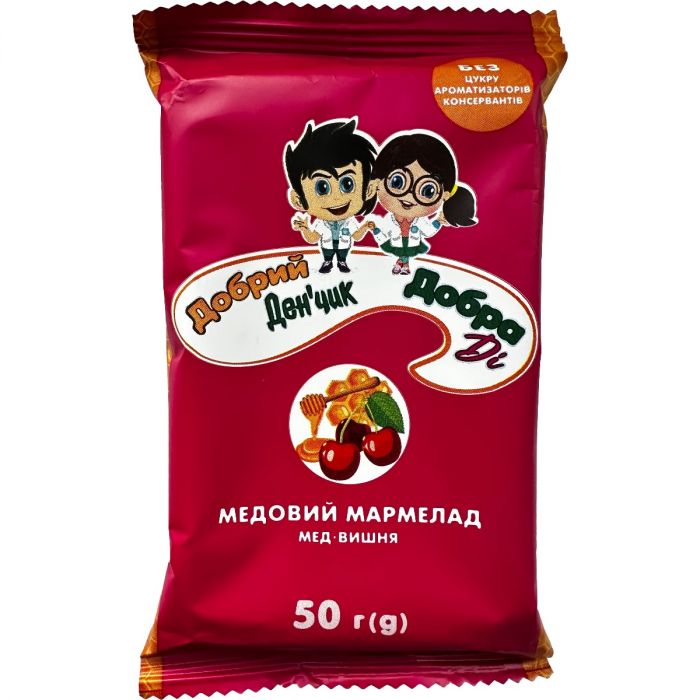 Мармелад Добра Ді/Добрий Денчик Мед-Вишня 50 г