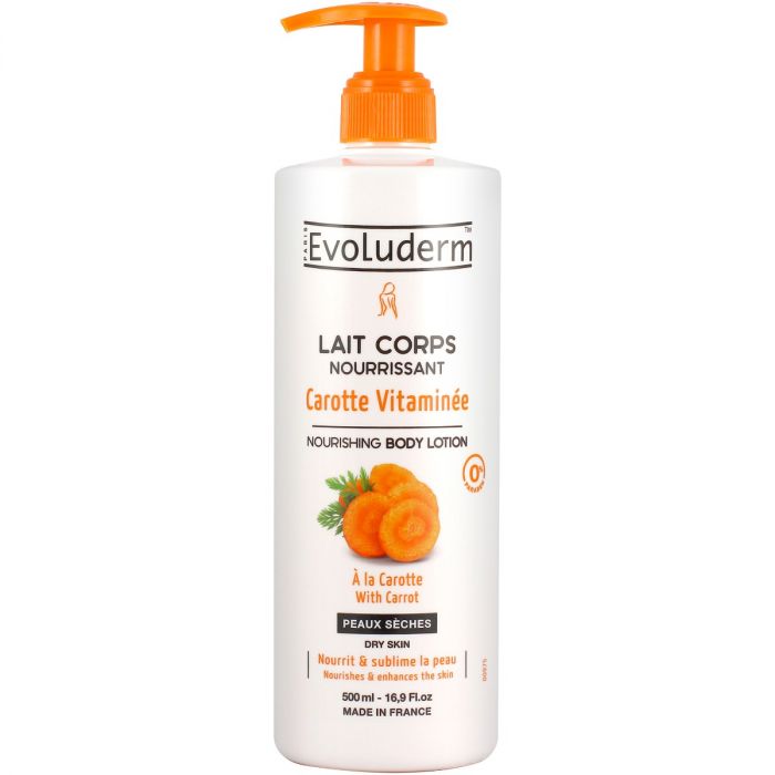Лосьйон-Молочко Evoluderm (Еволюдерм) для сухої шкіри живильний з екстрактом моркви 500 мл