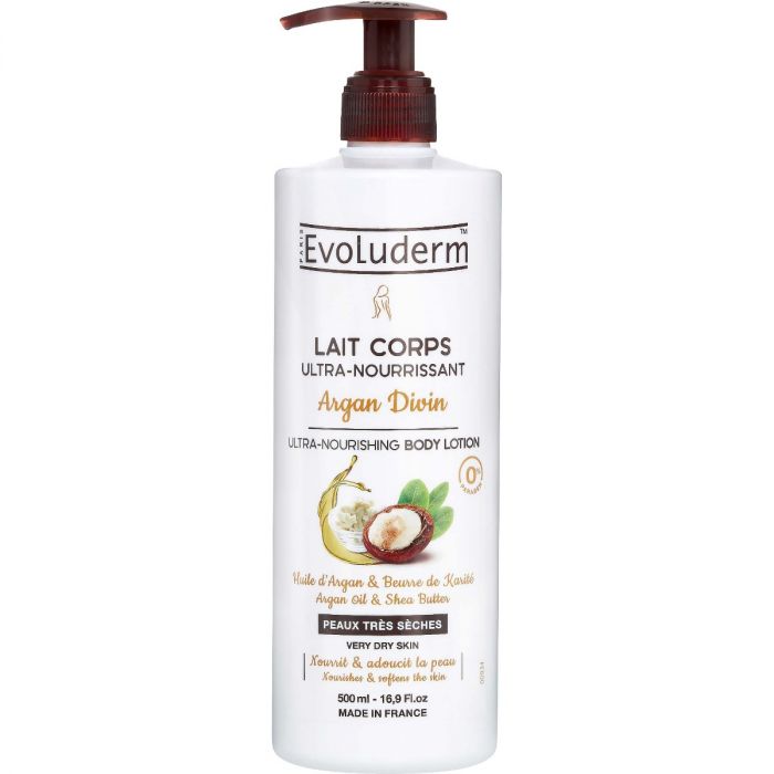 Молочко Evoluderm (Еволюдерм) для дуже сухої шкіри живільний з аргановою олією 500 мл 