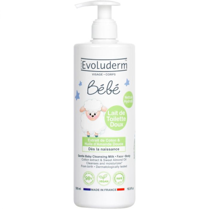 Молочко Evoluderm (Еволюдерм) для тіла та обличчя очищуюче дитяче , 500 мл