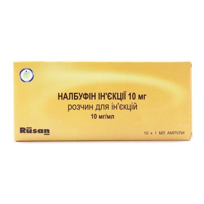 Налбуфін розчин для ін'єкцій 10 мг №10 - фото №1 Налбуфін розчин для ін'єкцій 10 мг №10