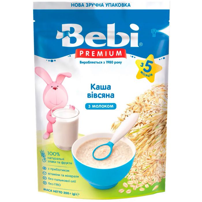 Каша Kolinska Bebi Premium Вівсяна молочна, від 5 місяців, 200 г
