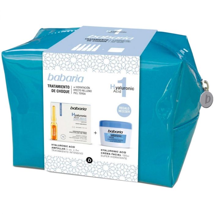 Набір Babaria (Бабарія) Інтенсив зволожуючий з гіалуронової кислотою (Крем для обличчя + Сироватка для обличчя + Косметичка)