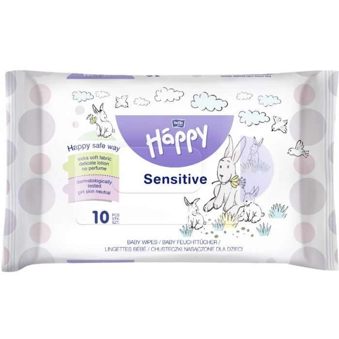 Серветкі вологі Happy Sensitive-Aloe Vera №10