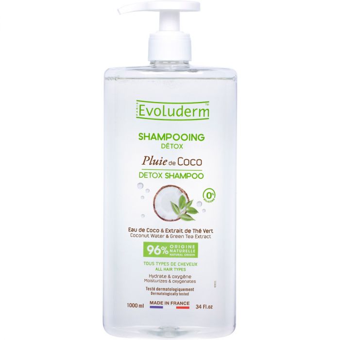 Шампунь Evoluderm (Еволюдерм) для всіх типів волосся детокс з водою кокоса 1000 мл 