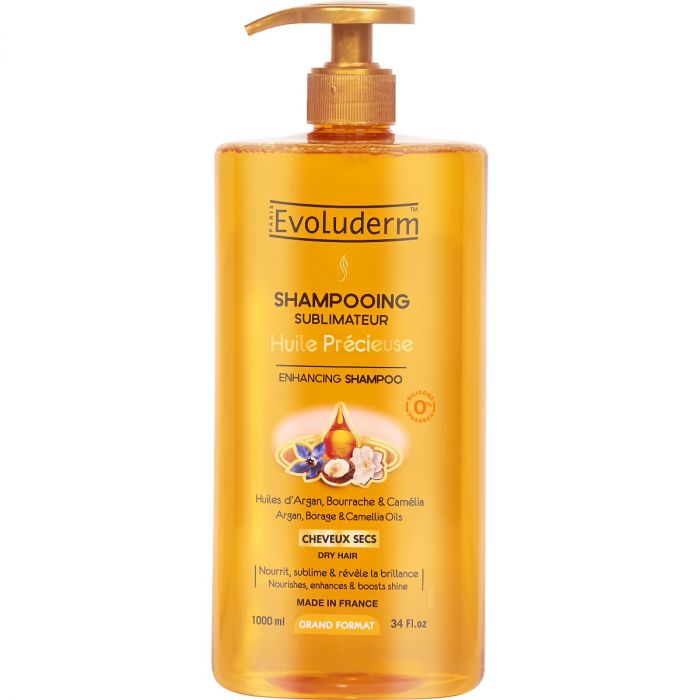 Шампунь Evoluderm (Еволюдерм) для сухого волосся зміцнюючий з цілющими оліями 1000 мл 