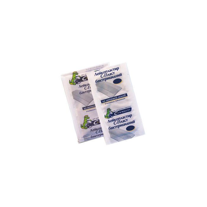 Лейкопластир бактерицидний на тканинній основі 1,9х7,2 см з зеленкою (бежевий) №1