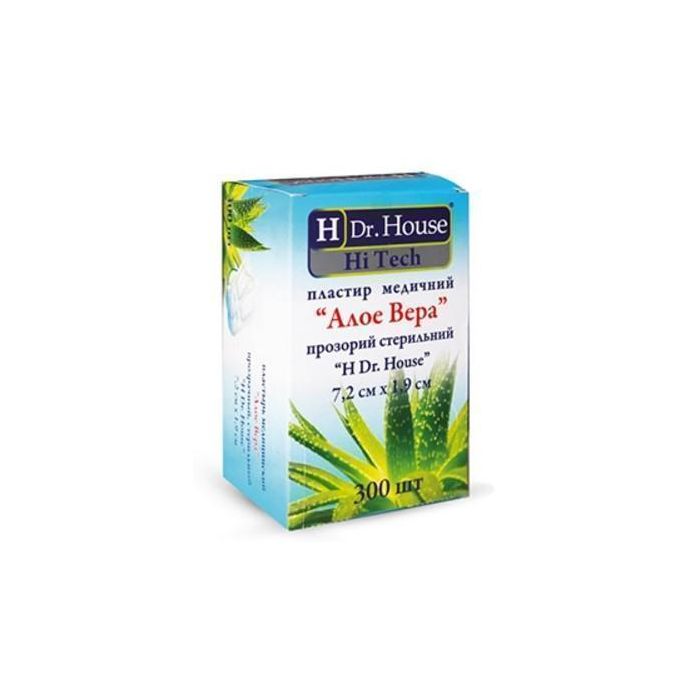 Пластир H Dr. House медичний Алое вера прозорий стерильний 7,2 см * 1,9 см №300
