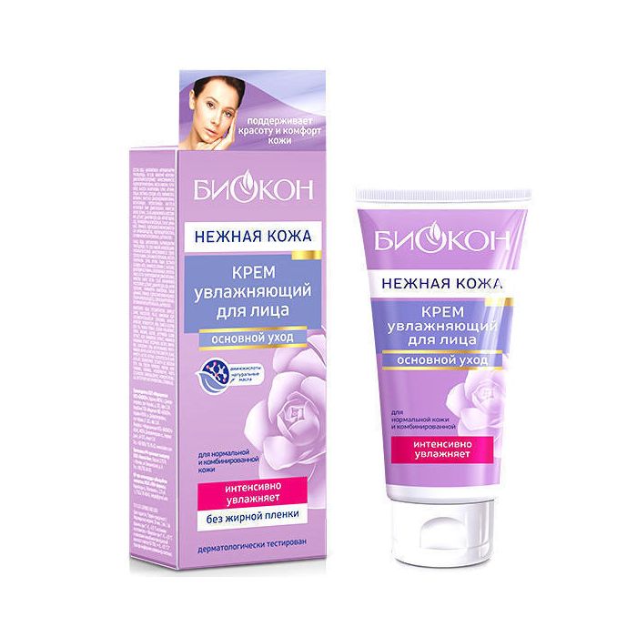 Крем Біокон Ніжна шкіра зволожувальний Для нормальної  та комбінованої шкіри обличчя 60 мл