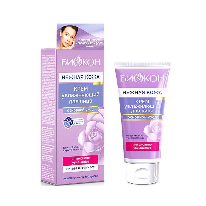 Крем Біокон Ніжна шкіра зволожувальний Для сухої та чутливої шкіри обличчя 60 мл