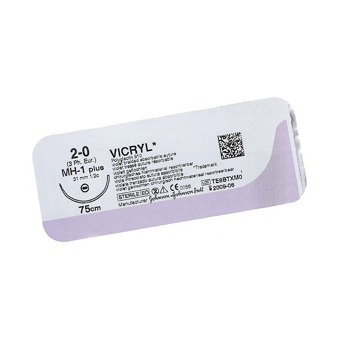 Вікрил 2-0 ріжуча голка 45 мм 75 см W9282 - фото №1 Вікрил 2-0 ріжуча голка 45 мм 75 см W9282