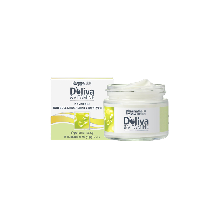 Крем для обличчя DOliva + Вітаміни комплекс для відновлення структури шкіри 50 мл