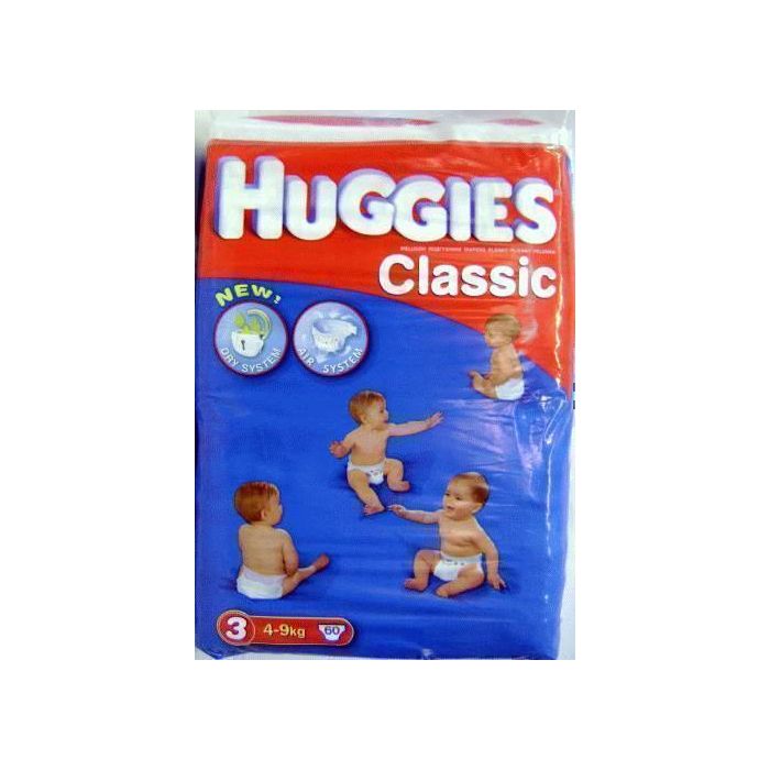 Підгузки Huggies Classic Jumbo р.3 (4-9 кг) №58 - фото №1 Підгузки Huggies Classic Jumbo р.3 (4-9 кг) №58