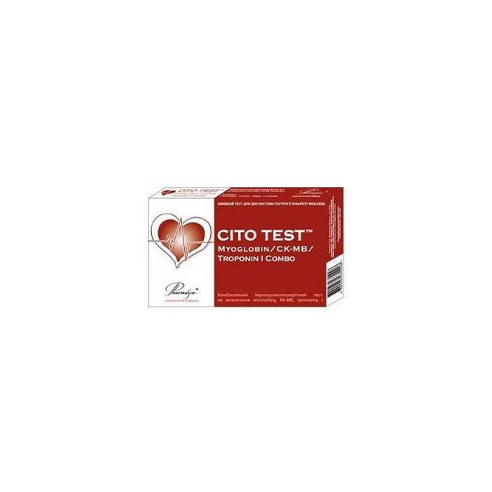 Тест CITO TEST Troponin I, CK-MB, Myoglobin тест для визначення тропоніну I, КК-МВ, міоглобіну