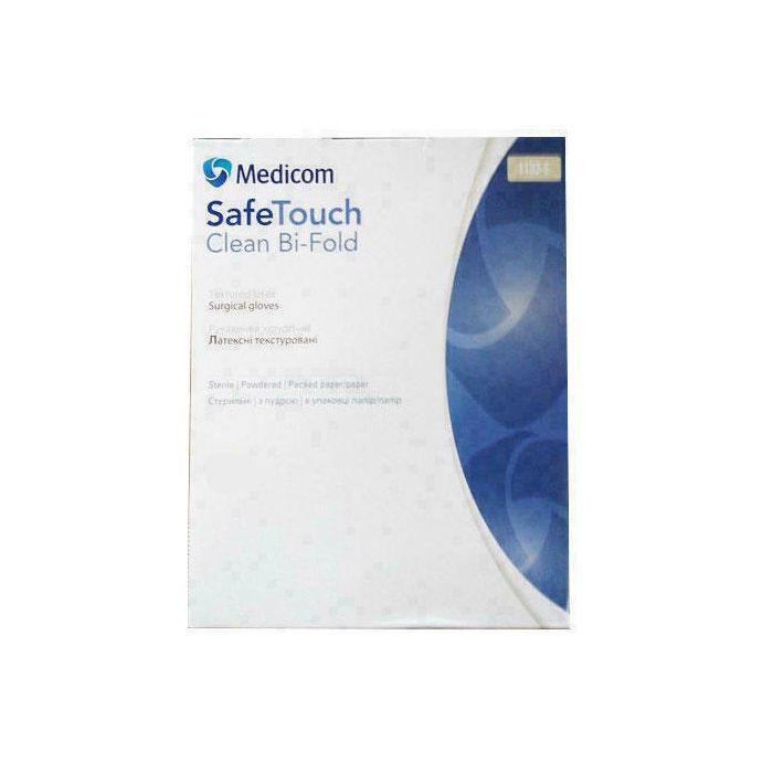 Рукавички Safe-Touch Bi-Fold хіругічні стерильні опудрені (р.7.5)