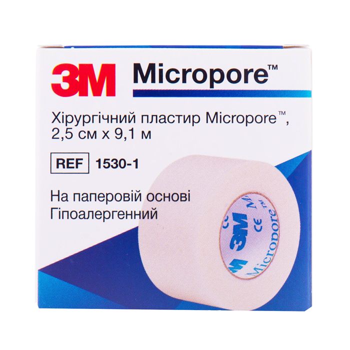 Пластир Микропор котушковий 2,5 мм х 9,1 м