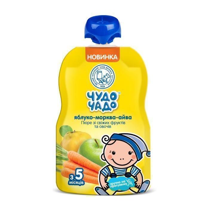 Пюре Чудо-Чадо з яблук, моркви та айви з цукром та вітаміном С 90 г