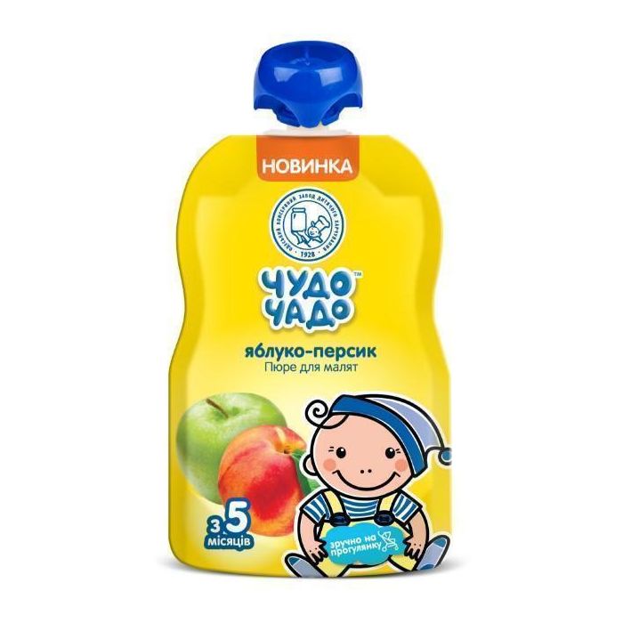 Пюре Чудо-Чадо з персиків та яблук з цукром 90 г