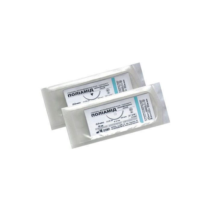 Поліамід 4/0 ріжуча голка (3/8 кола) 15 мм 70 см