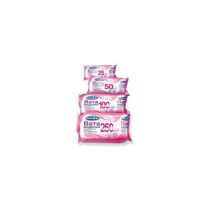 Вата медична не стерильна гігроскопічна ролік 50 г