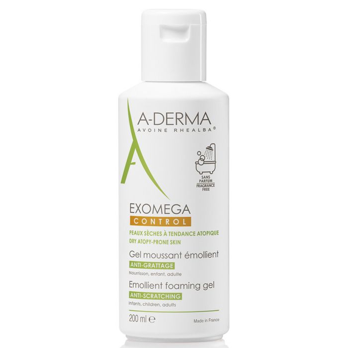Гель A-Derma (А-Дерма) Exomega Control для душу пом'якшуючий з екстрактом вівса Реальба 200 мл