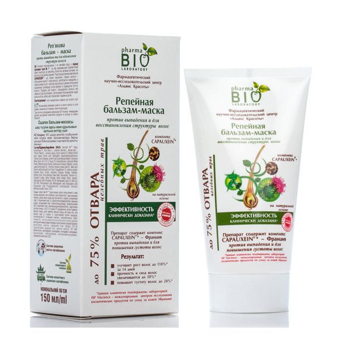 Бальзам-маска Pharma BIO Реп'яховий проти випадіння та для відновлення волосся 150 мл