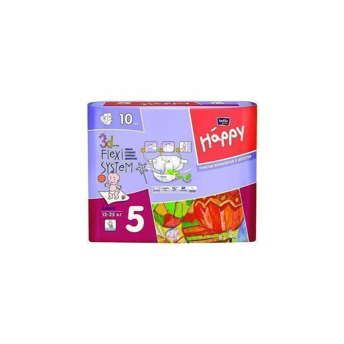 Підгузки Happy Junior р.5 (12-25кг) 10 шт - фото №1 Підгузки Happy Junior р.5 (12-25кг) 10 шт