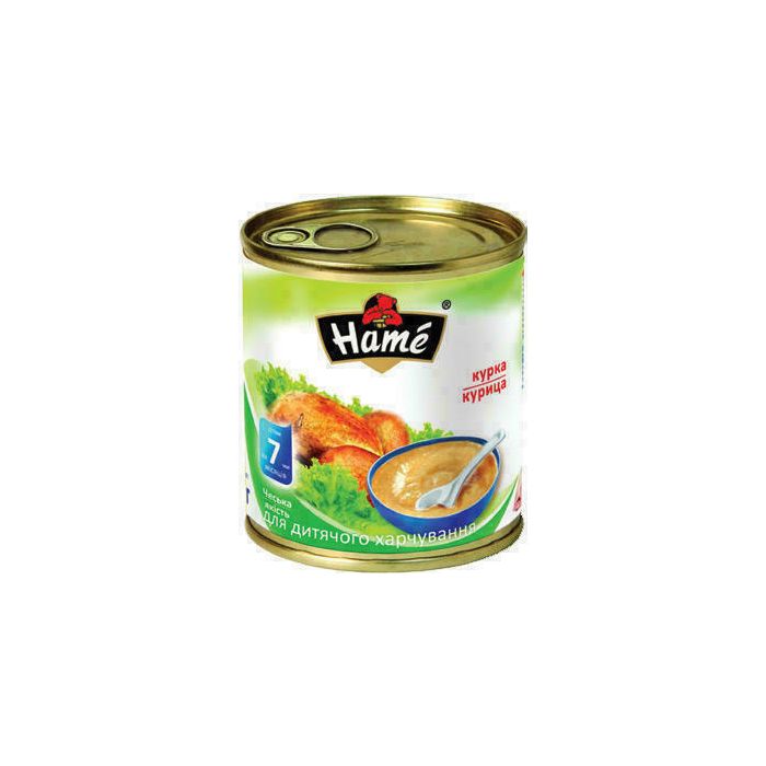 Пюре Hame курка (з 7 місяців) 100 г - фото №1 Пюре Hame курка (з 7 місяців) 100 г