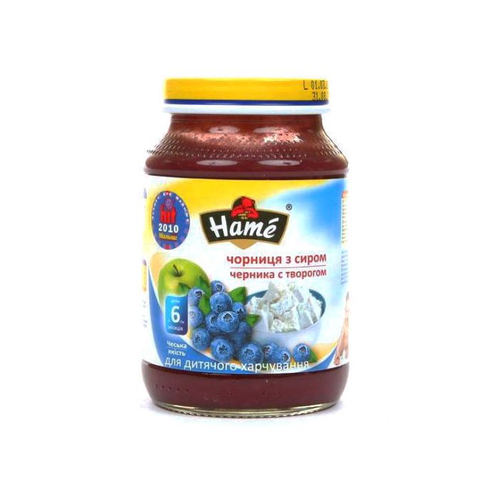 Пюре Hame лісна чорниця з творогом (з 6 місяців) 190 г