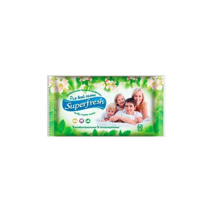 Серветки вологі Super Fresh для всієї родини №60