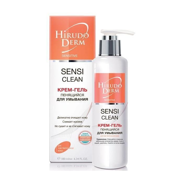 Крем-гель Hirudo Derm Sensetive пенящийся для умывания для чувствительной и сухой кожи 180 мл