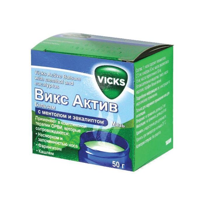 Вікс Актив бальзам з ментолом та евкаліптом мазь 50 г