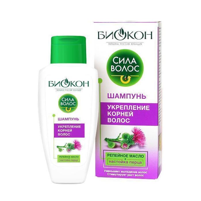 Шампунь Сила Волос Зміцнення коренів волосся Реп'яхова олія 215 мл