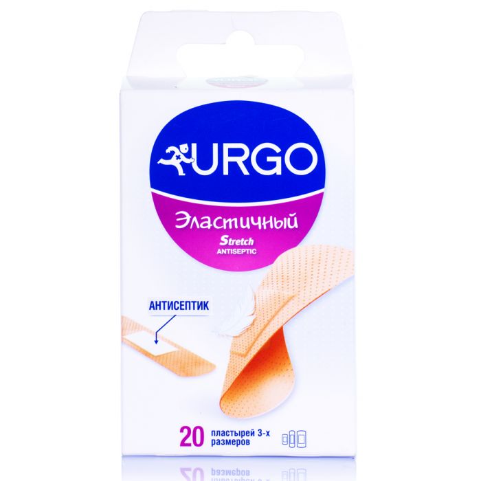 Лейкопластир Urgo еластичний з антисептиком (20х40 мм №6,34х72 мм №4, 20х72 мм №10) №20 - фото №1 Лейкопластир Urgo еластичний з антисептиком (20х40 мм №6,34х72 мм №4, 20х72 мм №10) №20